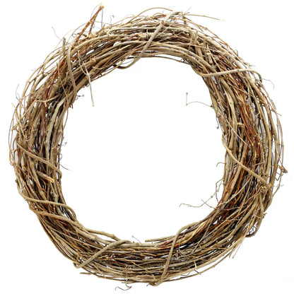 Natural grapevine wreath on a white background
