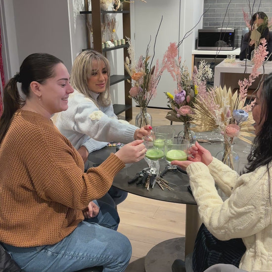 Video of group of girls drinking matcha in a modern room